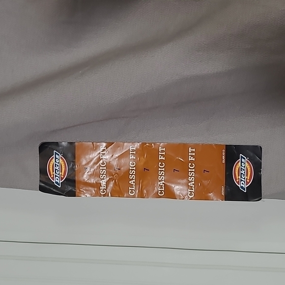 Dickies SZ 7 Pants Stretch Gray Taupe Classic Fit Straight Leg Girls NEW Uniform - Picture 4 of 13